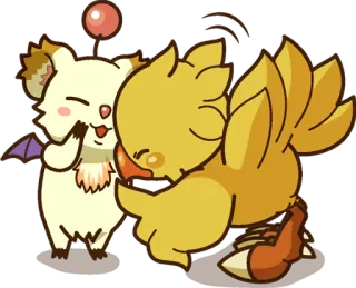 🤫 9d09f073 Moogle Final Fantasy moogle, chocobo, final fantasy, cute, kawaii, video game, friendly telegram sticker