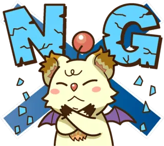 🙅‍♂️ a5a41857 NG moogle, final fantasy, animal, character, wings telegram sticker