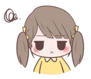 😒 07e17bf0 Cartoon, Mädchen, gelangweilt, niedlich, schmollen, denken telegram sticker