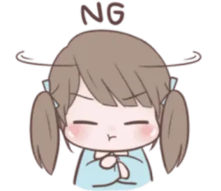 😣 255045f0 NG Anime, Mädchen, Süß, Fehler, Nicht gut telegram sticker