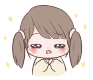 🌟 3053a626 süß, Anime, Cartoon, Chibi, Mädchen, Zöpfe telegram sticker