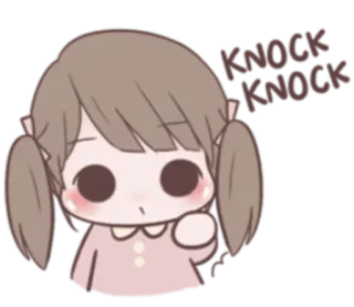 😗 3dcf2588 KNOCK KNOCK Anime, Cartoon, Klopf Klopf, Mädchen, Süß telegram sticker