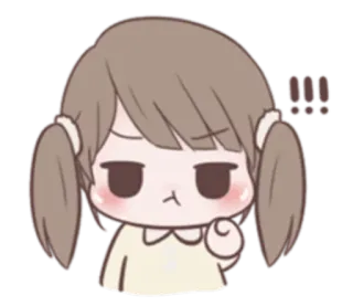 😠 9f3cd395 !!! Cartoon, Mädchen, genervt, Gesichtsausdruck, schmollend telegram sticker