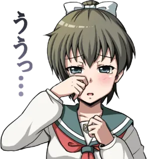 😢 d94fb741 ううっ… animé, fille, pleurs, triste telegram sticker