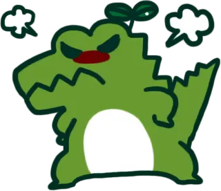 😤 27b00cce jacaré, bravo, desenho animado, réptil, fofo, engraçado, kawaii telegram sticker