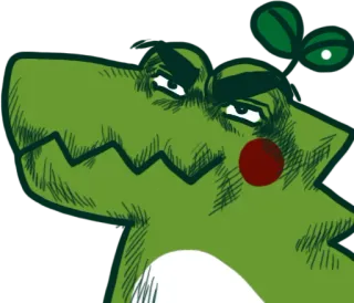 😎 5b6550ae Desenho animado, Verde, Criatura, Engraçado, Expressão, Rosto telegram sticker