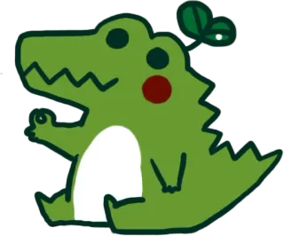 👌 7b98c1d0 Desenho animado, Animal, Jacaré, Kawaii, Fofo, Verde, Réptil telegram sticker