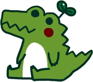 🙂 7db2174a Desenho animado, Fofo, Animal, Verde, Kawaii telegram sticker