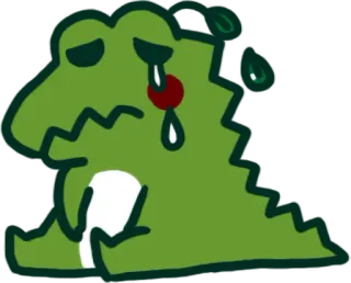 😢 a70dc045 crocodilo, triste, chorando, desenho animado, lágrimas, réptil telegram sticker