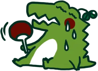 😫 a9f3c094 crocodilo, leque, suando, desenho animado, cansado, animal, réptil telegram sticker