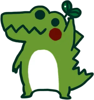 🙋‍♀️ c2a387f8 crocodilo, jacaré, animal, desenho animado, fofo, verde, kawaii, réptil telegram sticker