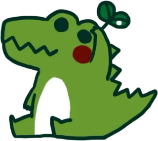 🙋‍♀️ e95b954e fofo, desenho animado, jacaré, animal, verde telegram sticker