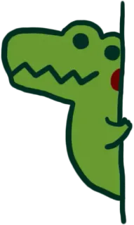 👁️ f3ee2da1 jacaré, desenho animado, adesivo, animal, verde telegram sticker