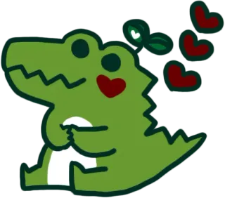 😍 f81b5cbc crocodilo, jacaré, desenho animado, amor, coração, fofo, animal, réptil telegram sticker