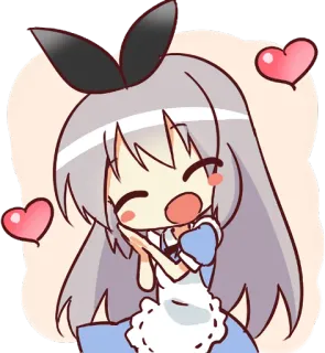 😍 424d5f29 Anime, Kawaii, Schattig, Harten, Meisje telegram sticker