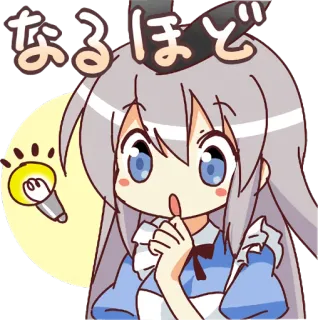 💡 5364c28d なるほど anime, meisje, gloeilamp, idee, begrip telegram sticker