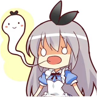 👻 595d6cba anime, schattig, cartoon, meisje, chibi, kawaii telegram sticker