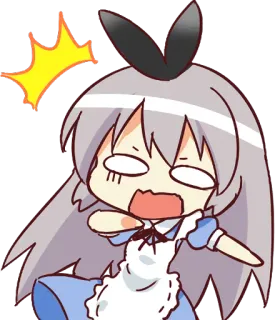 😨 7f0f1836 Anime, Chibi, Kawaii, Cartoon, Verrast, Uitroep telegram sticker