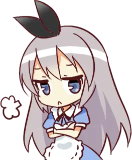 😒 ad131149 Anime, Chibi, Meisje, Schattig, Cartoon, Gefrustreerd telegram sticker