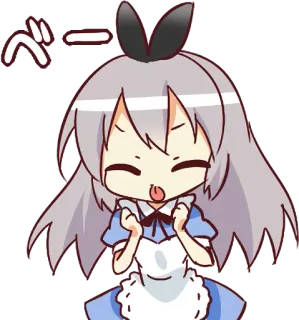 😝 d1b6f475 べー Anime, Chibi, Schattig, Tong, Meisje, Cartoon telegram sticker