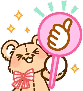 👍 2fc73b46 teddy bear, thumbs up, positive, approval, cute, illustration, sticker, kawaii whatsapp sticker