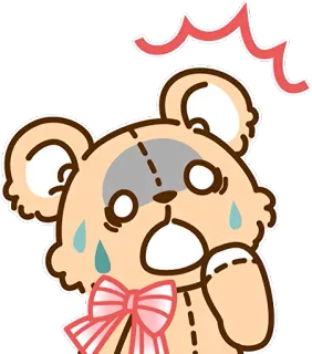 😱 72788f03 teddy bear, scared, anxious, cartoon, sticker, sad, shocked whatsapp sticker