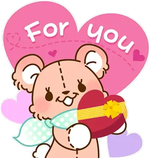 💕 bada59db For you bear, heart, cute, love, gift, for you whatsapp sticker