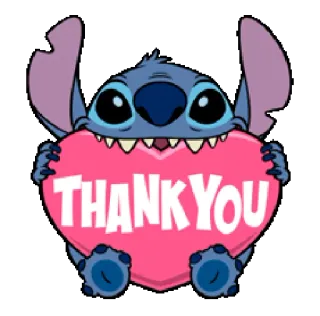 ❤ 477bd3e3 Stitch Lilo & Stitch THANK YOU Stitch, Lilo & Stitch, Obrigado, Coração, Fofo, Disney telegram sticker