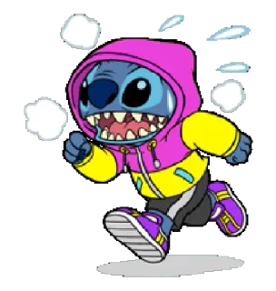 😅 ac950202 Stitch Stitch, Lilo & Stitch, Disney, Desenho animado, Personagem, Correndo telegram sticker