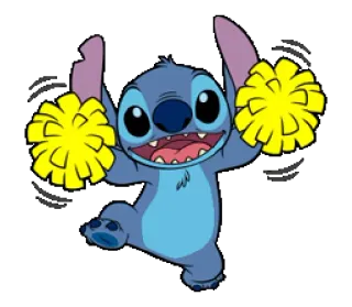 😆 ff9d9a2c Stitch Lilo & Stitch Stitch, Líder de torcida, Lilo & Stitch, Disney, fofo telegram sticker