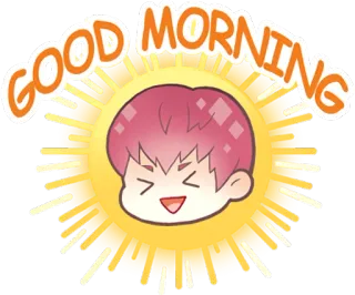 🌞 0888cf96 GOOD MORNING 早上好, 太阳, 快乐, 问候, 卡通 telegram sticker