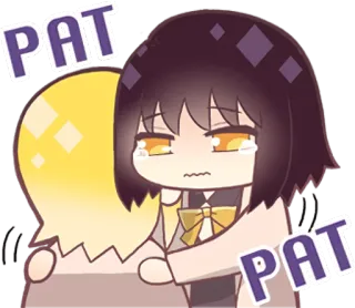 🤲 c0297cfd PAT PAT 动漫, 可爱, 哭泣, 安慰, 抚摸, 拥抱 telegram sticker
