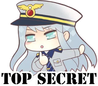 🤐 c7fd4b69 TOP SECRET 动漫, 秘密, 漫画, 可爱, 女孩, 帽子, 警官 telegram sticker