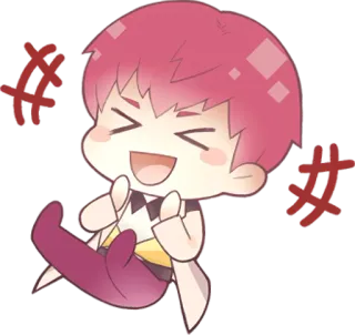 😂 ee22f6fe Q版, 卡通, 可爱, 快乐, 动漫, 角色 telegram sticker