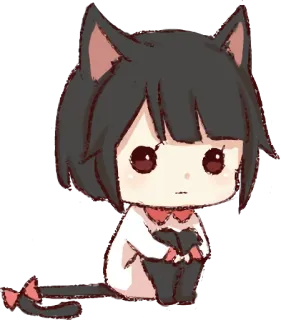 😶 03934fc8 anime, cat girl, chibi, kawaii, manga telegram sticker