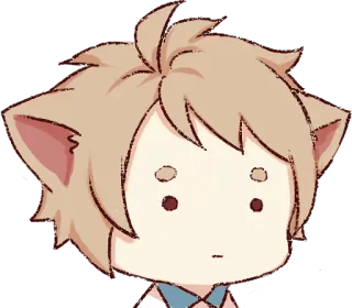 😐 d87e32e2 cat, animal, kawaii, anime, cute, character, illustration telegram sticker