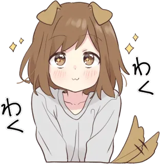 Dog girls sticker :: @line_stickers telegram stickers