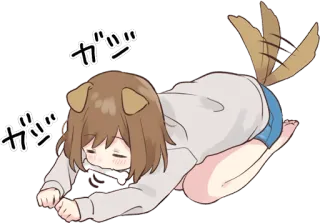 🐶 56b462da ガズ chien, animé, mignon, oreilles, queue telegram sticker