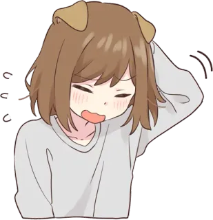 😰 4f8bc4bc anime, dog ears, cartoon, sleepy, girl telegram sticker