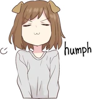 😤 fefdec2f humph dog, anime, girl, cute, humph, displeased telegram sticker
