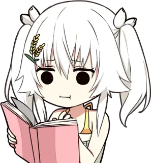 😐 f4cd28b1 アニメ, ちび, 読書, 可愛い, 女の子, かわいい, キャラクター telegram sticker