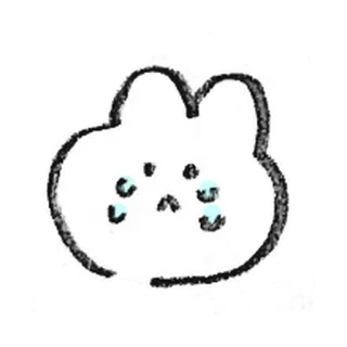 💐 376c1518 กระต่าย, เศร้า, น่ารัก, สัตว์, สติกเกอร์, ภาพวาด telegram sticker