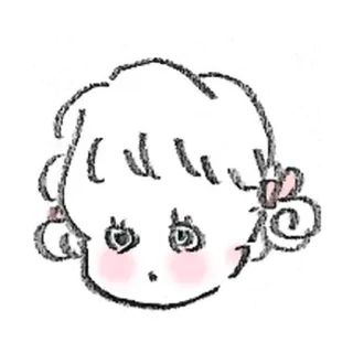 💐 849ebbe6 การ์ตูน, ใบหน้า, เด็กผู้หญิง, น่ารัก, ภาพสเก็ตช์, ภาพประกอบ telegram sticker