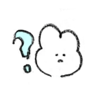 💐 8b5360d6 เครื่องหมายคำถาม, กระต่ายขาว, การ์ตูน, น่ารัก, สับสน, สัตว์ telegram sticker