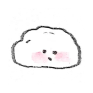 🎀 164a8877 เมฆ, น่ารัก, คาวาอิ, หน้าแดง, การ์ตูน, ภาพประกอบ telegram sticker