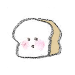 🎀 ec25726b ขนมปัง, อาหาร, คาวาอิ, น่ารัก, แผ่น, ขนมปังปิ้ง telegram sticker