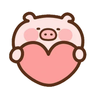 ⭐️ fc608df9 heo, trái tim, dễ thương, động vật, tình yêu telegram sticker