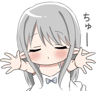 😚 16d8b55e ちゅー Anime, Lucu, Chibi, Cium, Elf telegram sticker