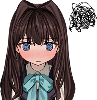 🤯 82201c6d Anime, Meisje, Gehypnotiseerd, Manga, Cartoon telegram sticker