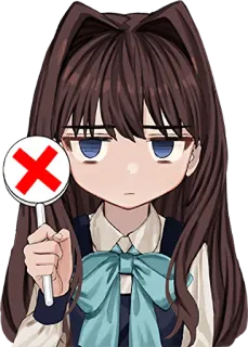 ❌ d2c6b546 Anime, Meisje, Nee, Annuleren, Rode kruis, Teken, Brunette telegram sticker